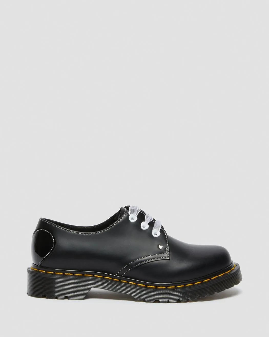 1461 HEARTS BLACK SMOOTH PATENT OXFORD SHOE