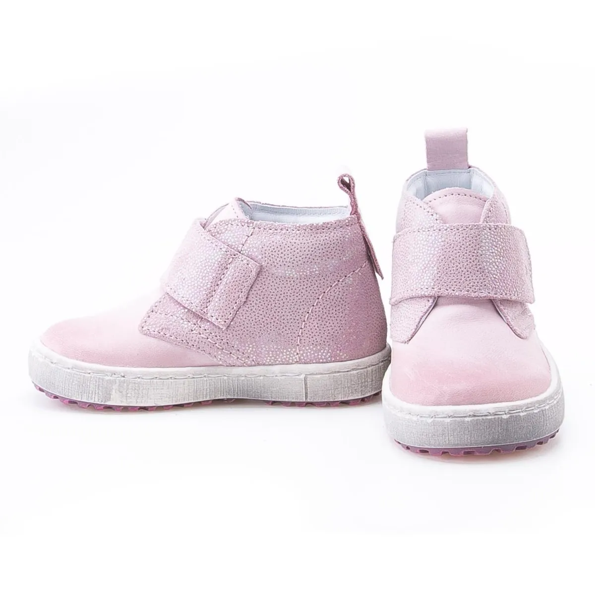 (2470-17 / 2489-17) Light pink Shiny Velcro Trainers