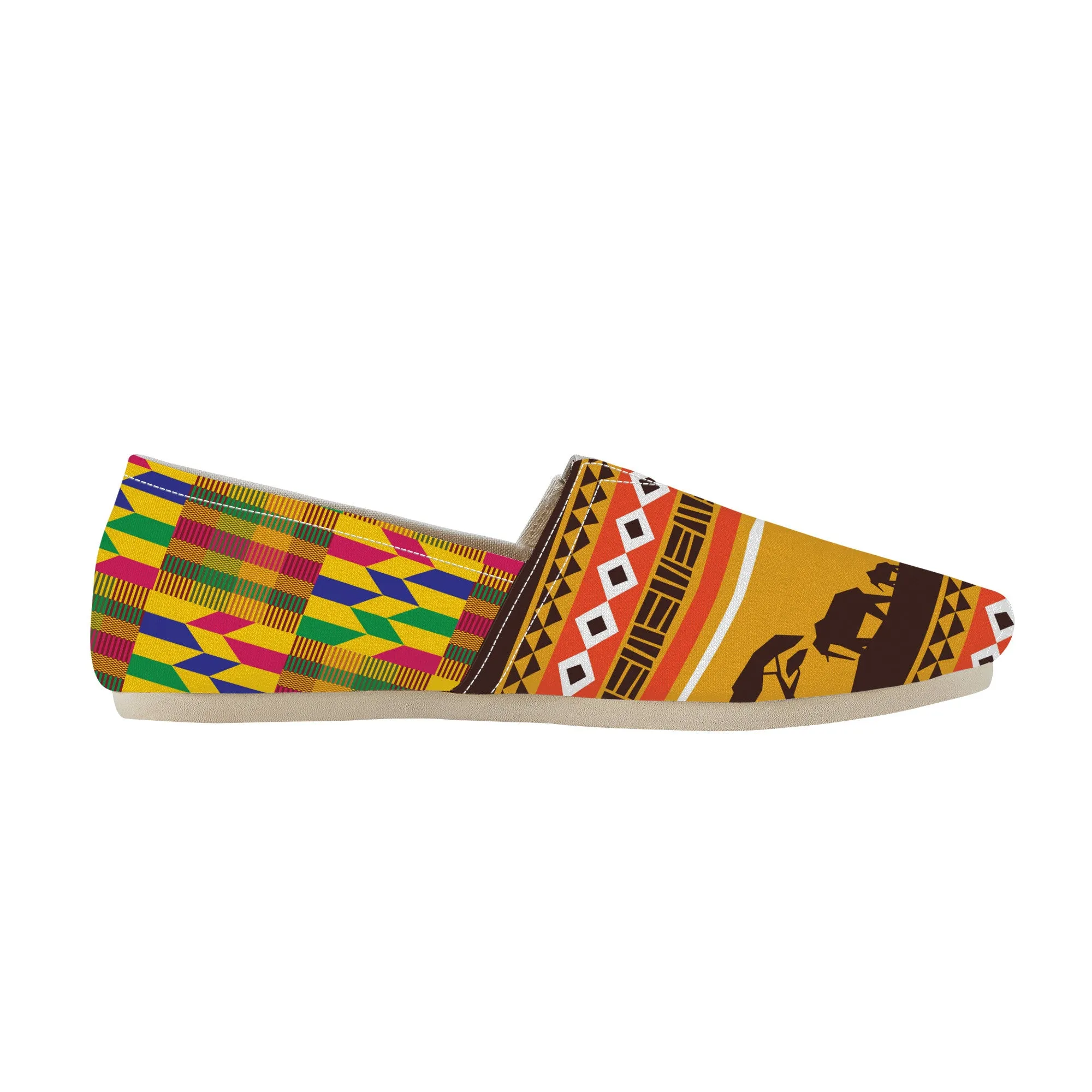 African Sunset-Kente Slip-on Canvas