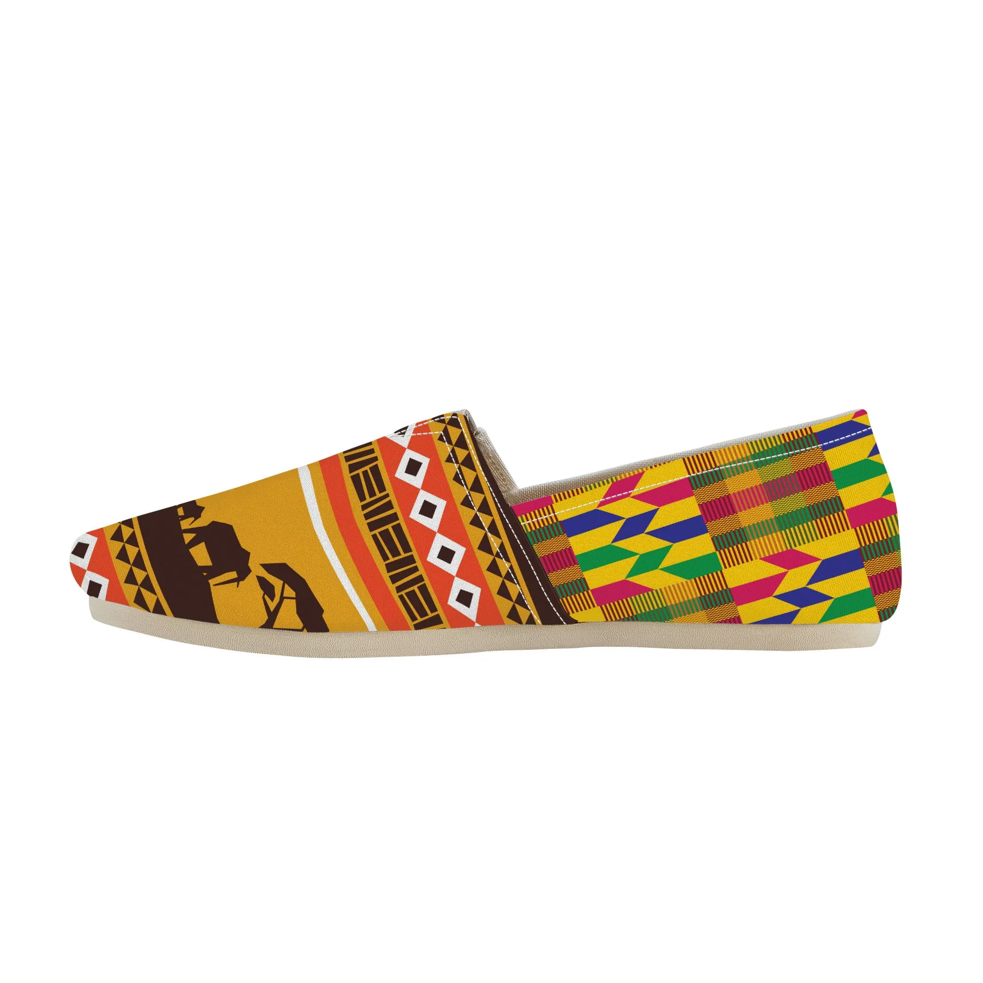 African Sunset-Kente Slip-on Canvas