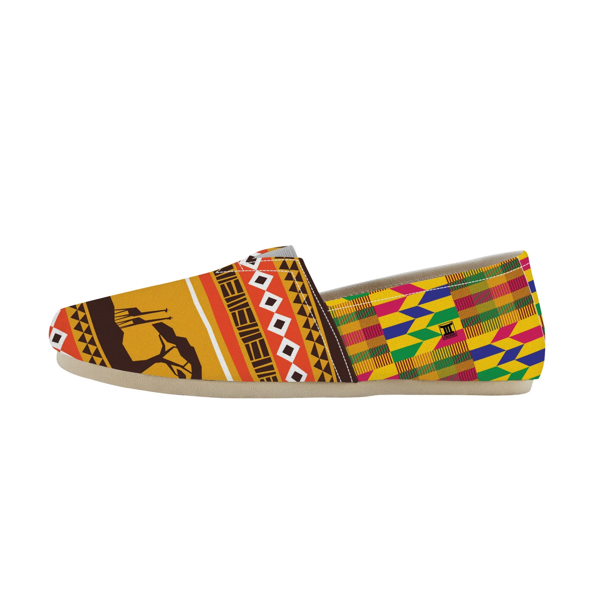 African Sunset-Kente Slip-on Canvas