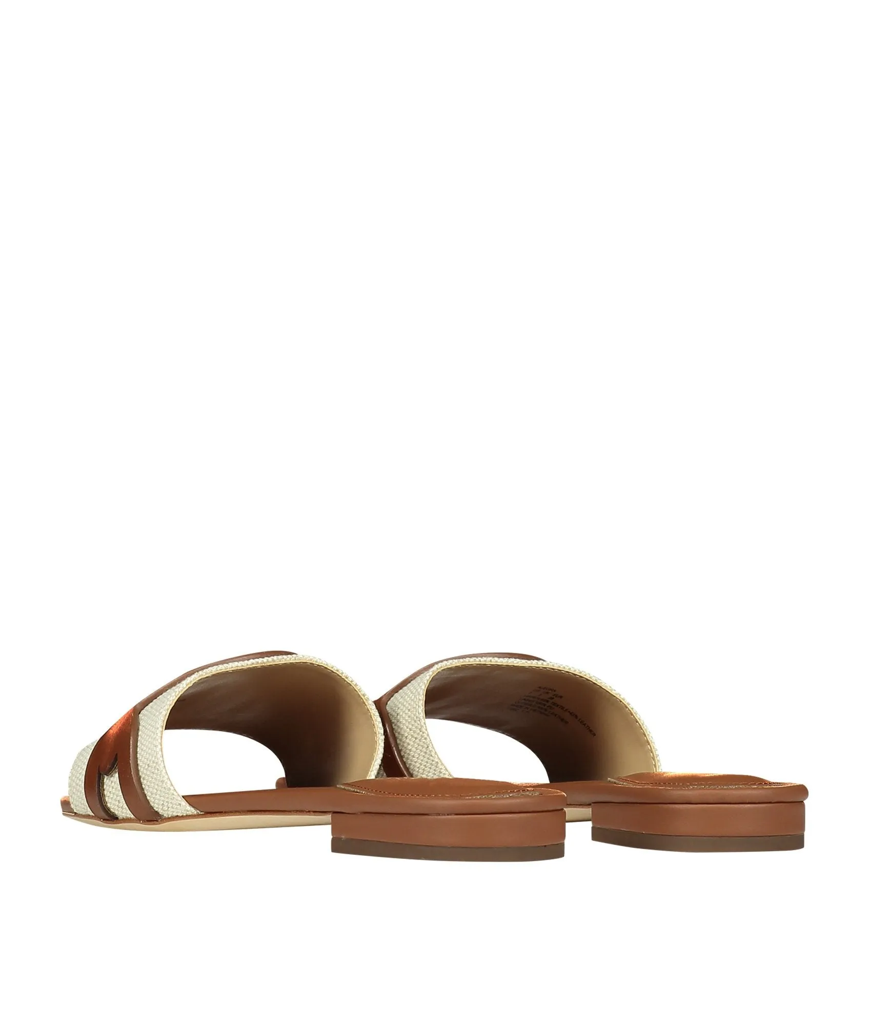 Alegra Canvas-Leather Slide Sandal - Brown