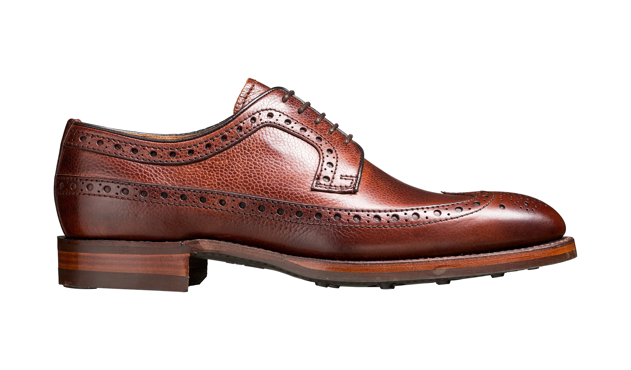 Barker Calvay Classic Long-Wing  Brogue Shoe - Cherry Grain