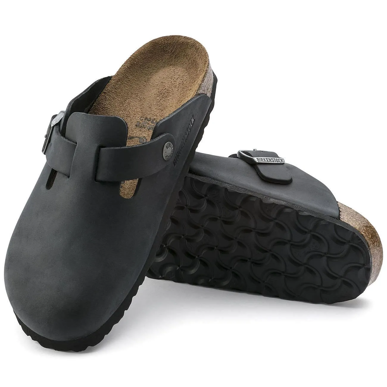 Birkenstock Classic, Boston, Regular Fit, Oiled Leather, Black