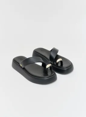 Black PU Flatform Sandal- Rowan