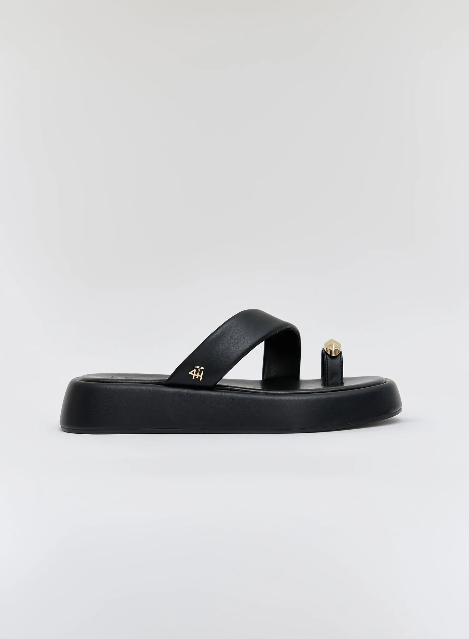 Black PU Flatform Sandal- Rowan