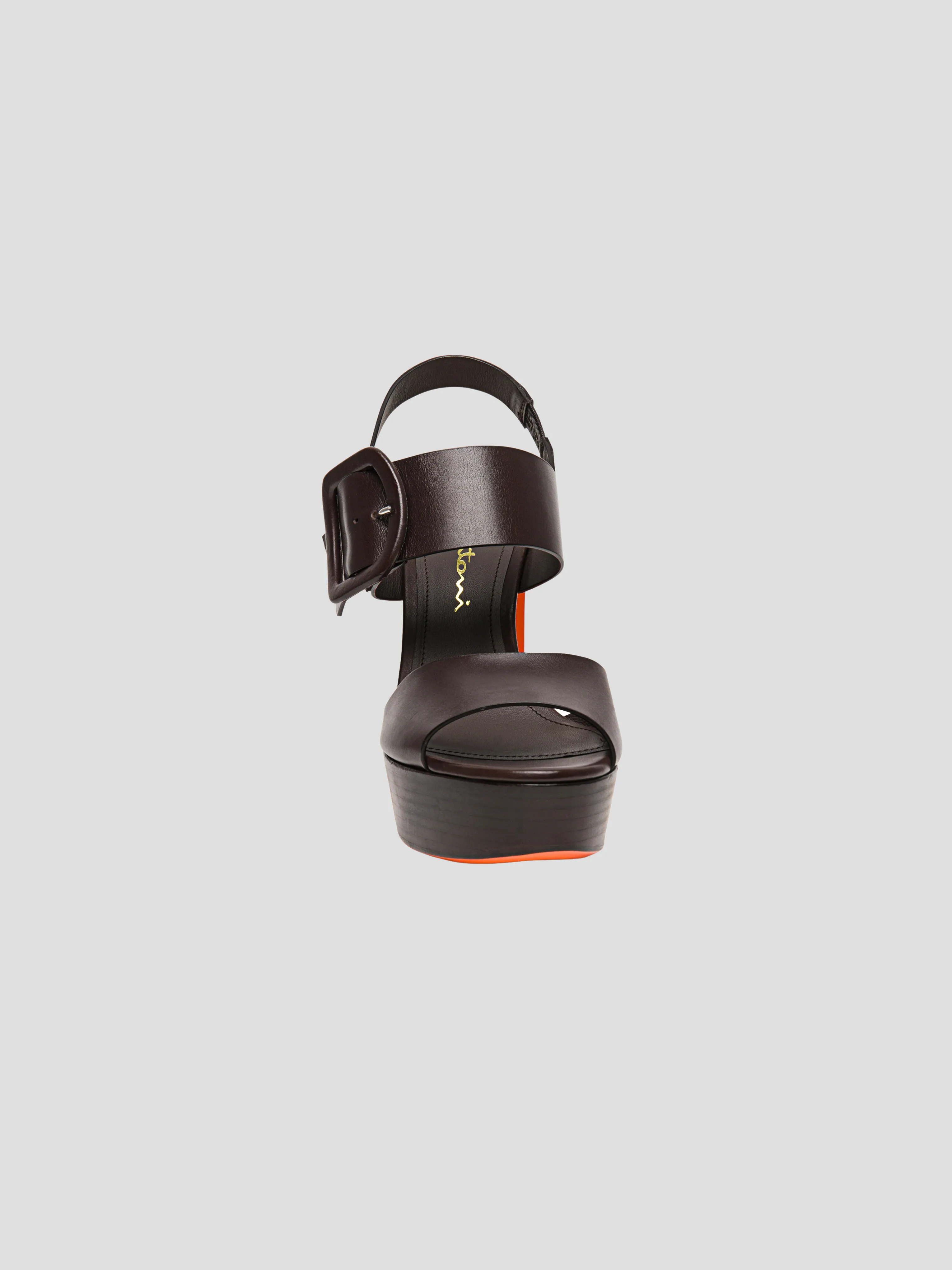 Bruxel Chocolate Leather Platform Sandal