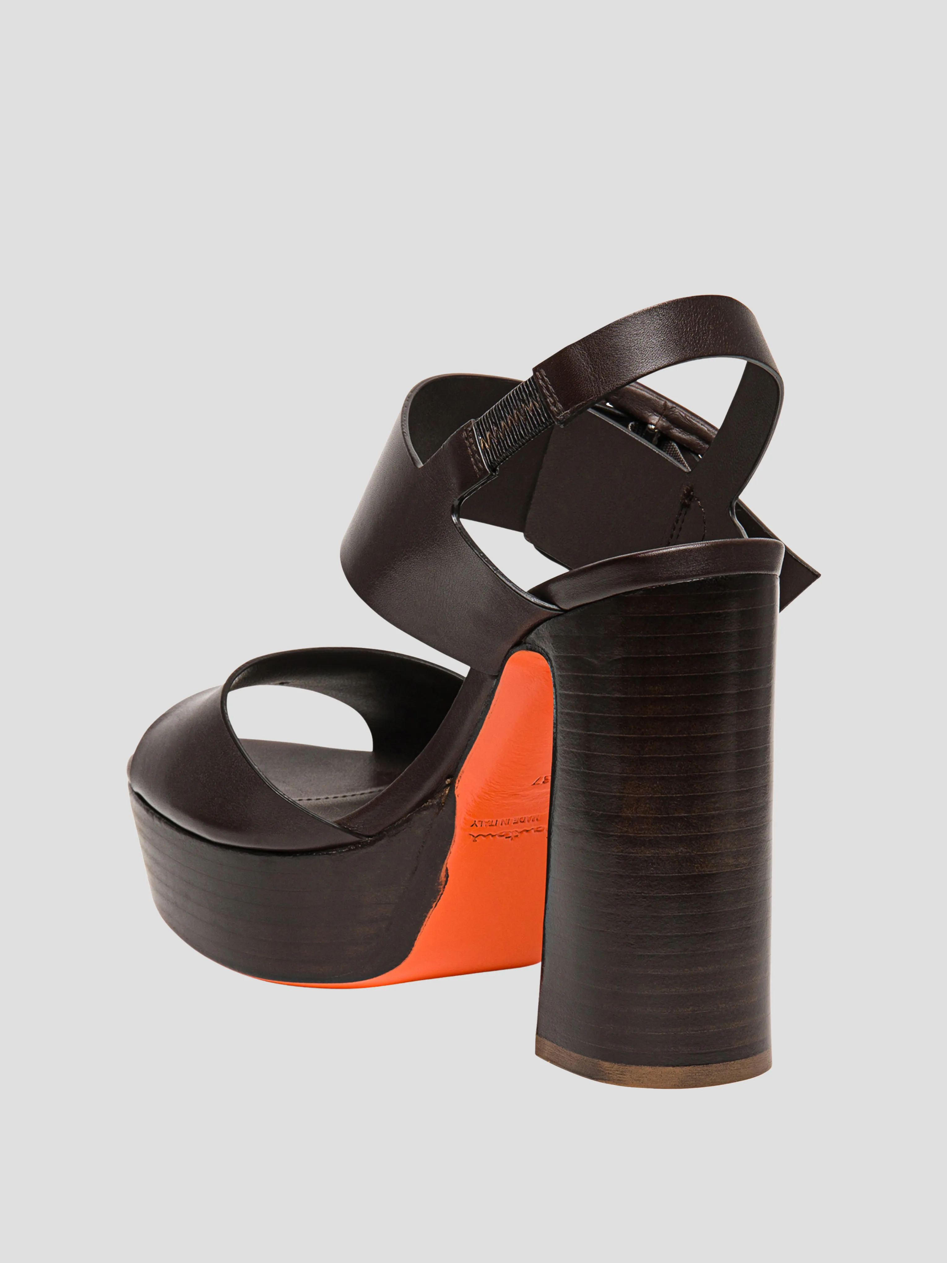 Bruxel Chocolate Leather Platform Sandal