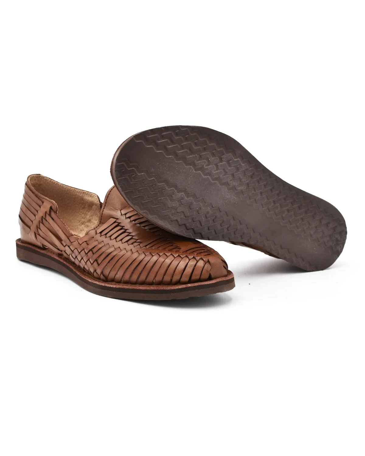 Chamula Cancun Brown Woven Huarache Sandal