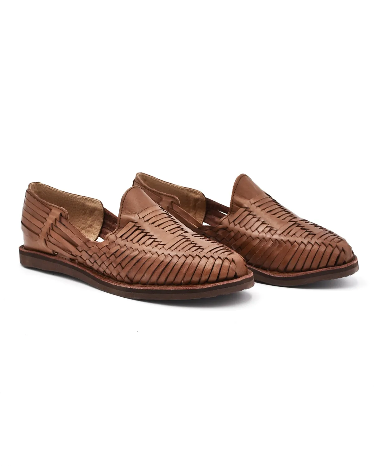 Chamula Cancun Brown Woven Huarache Sandal