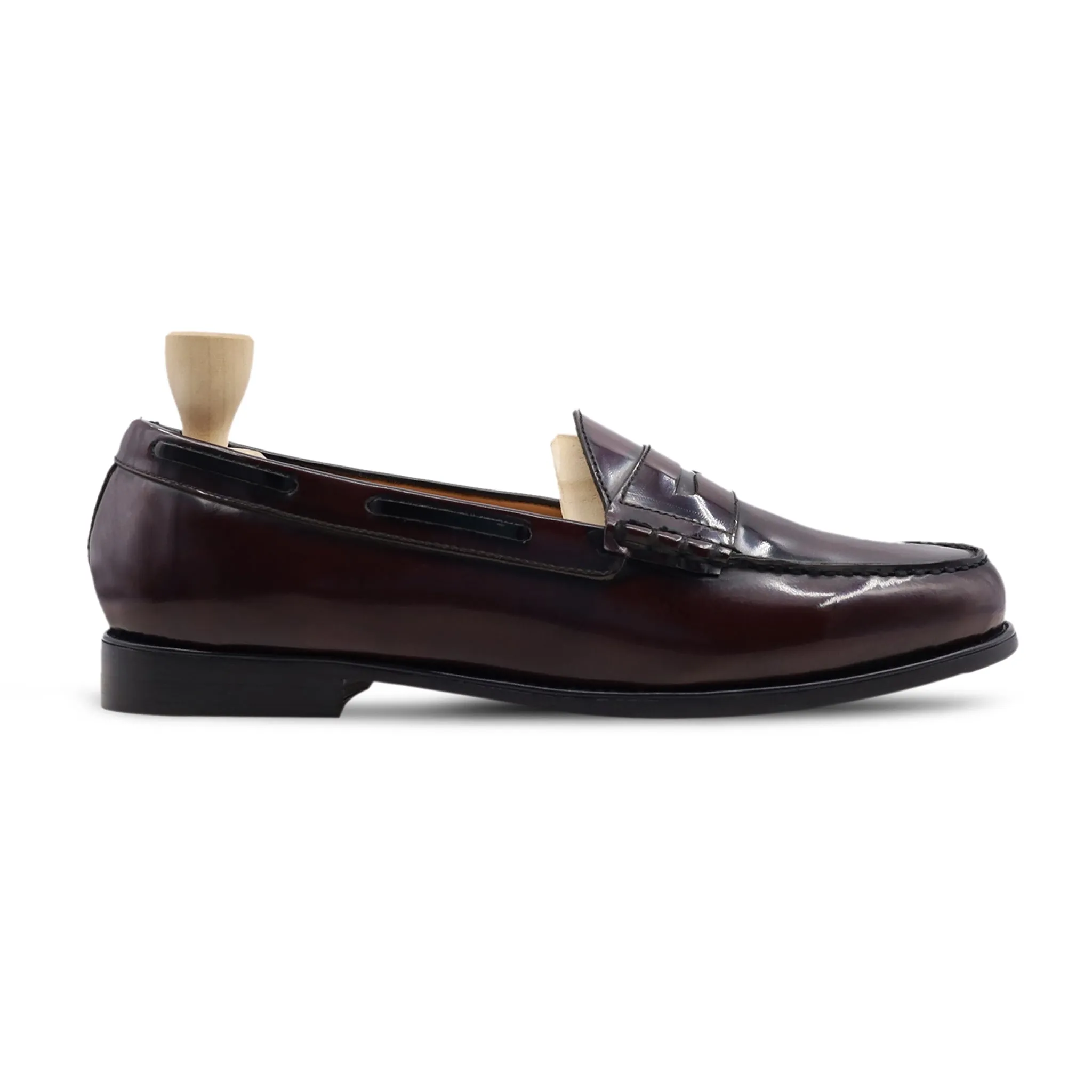 Charlotte - Men's Oxblood Box Leather High Shine Loafer