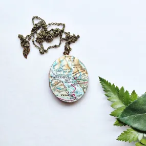 Custom Map Locket Necklaces