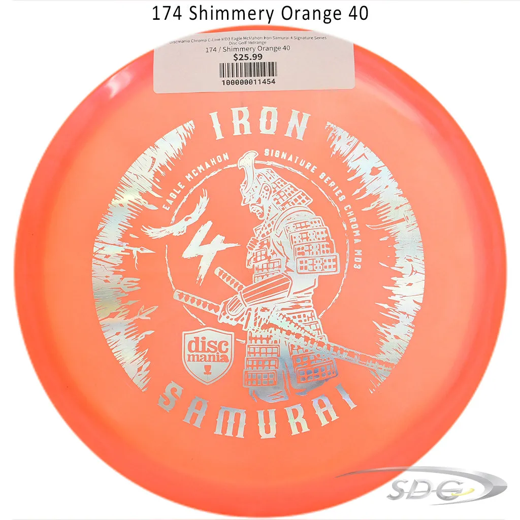 Discmania Chroma C-Line MD3 Eagle McMahon Iron Samurai 4 Signature Series Disc Golf Midrange