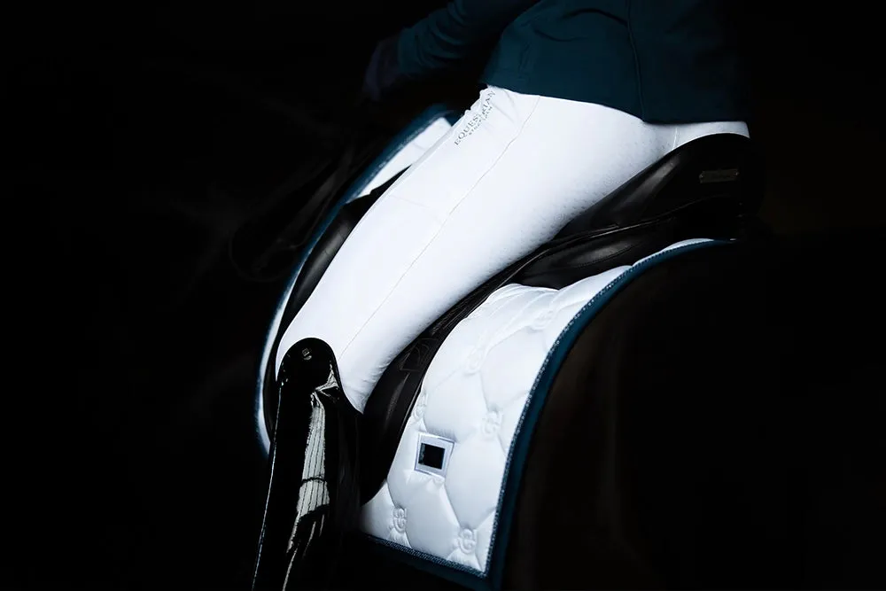 EQUESTRIAN STOCKHOLM DRESSAGE SADDLE PAD WHITE BLUE MEADOW