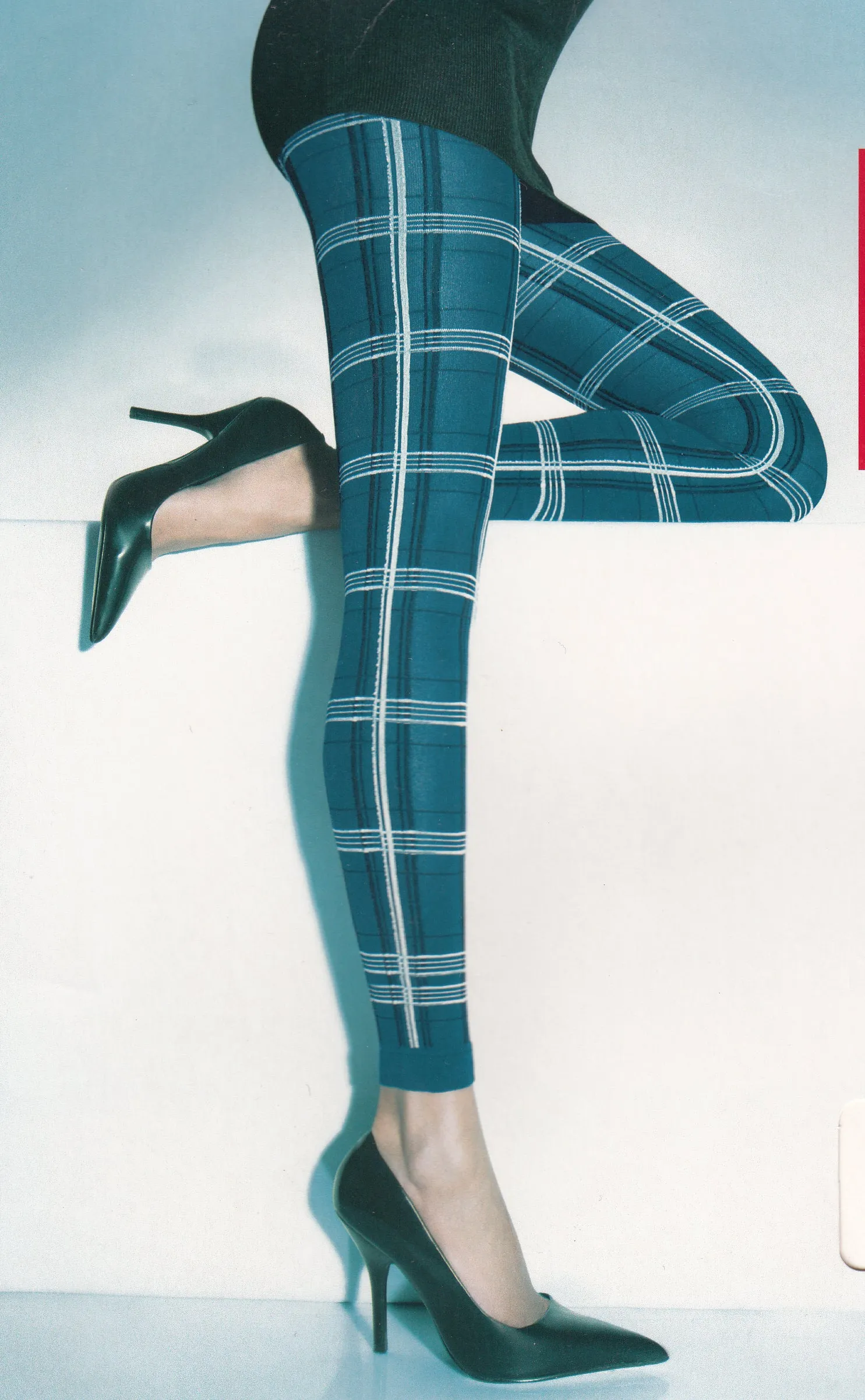 Fashion Leggings - Petrol - Scotish Pattern