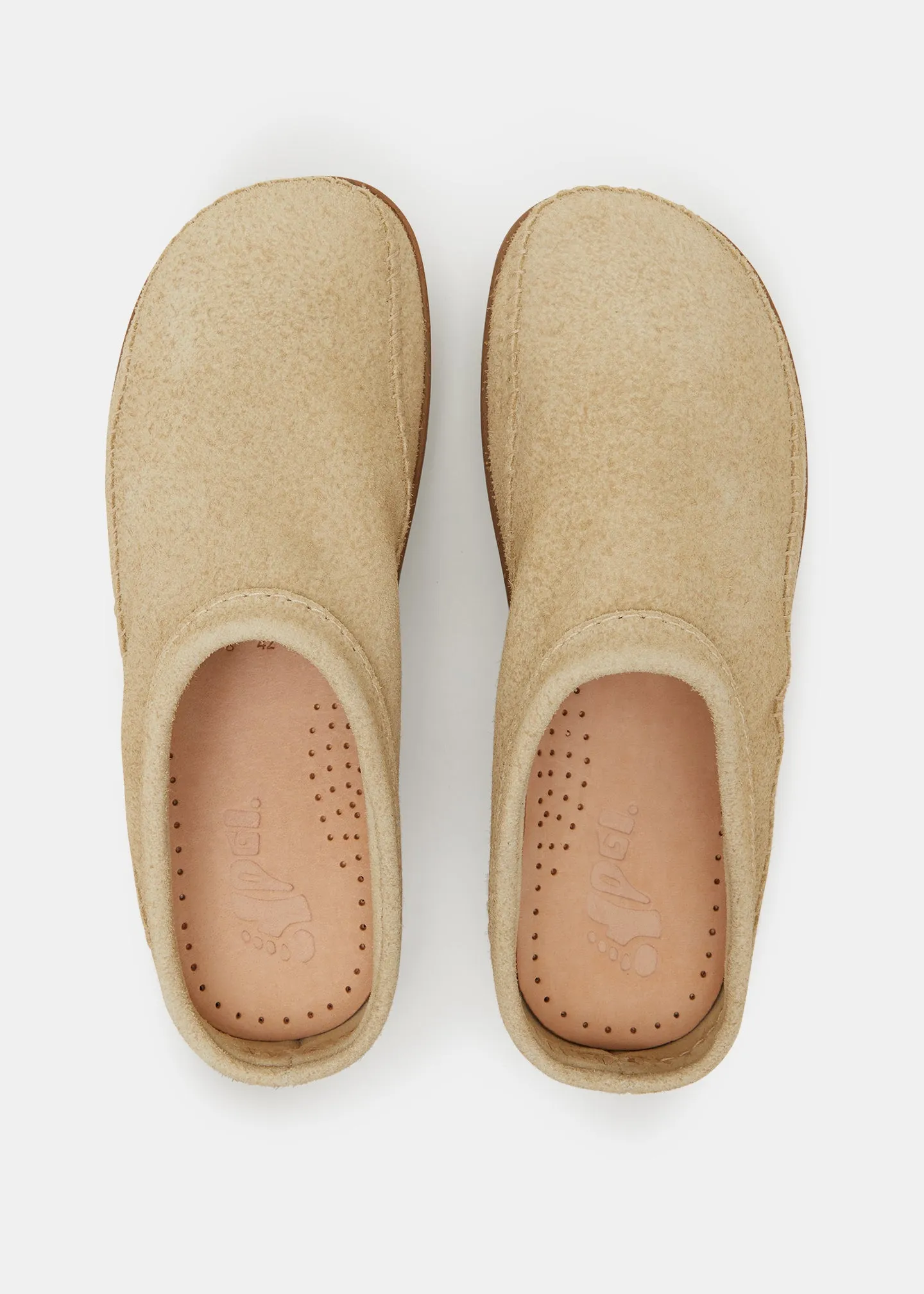 Floyd II Suede Mule On Negative Heel - Hairy Sand