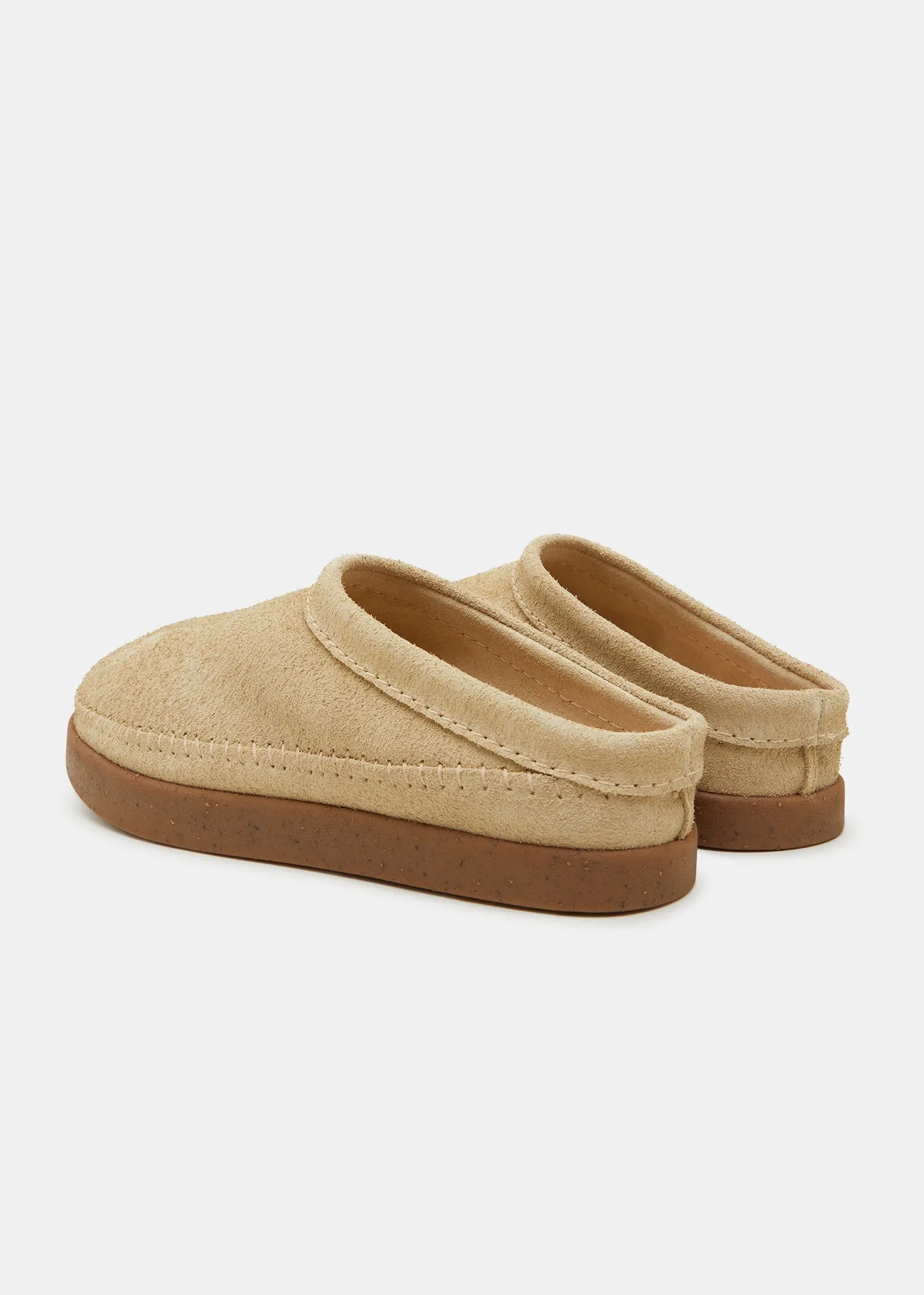 Floyd II Suede Mule On Negative Heel - Hairy Sand