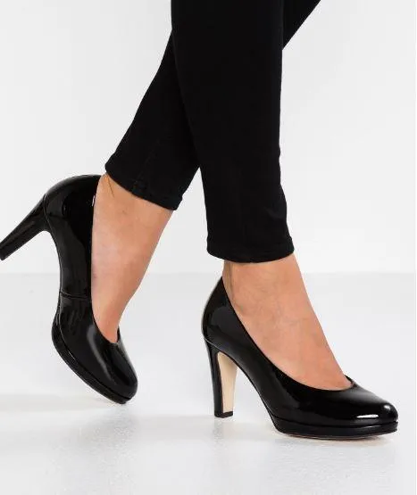 GABOR Black Patent Court Shoe Splendid