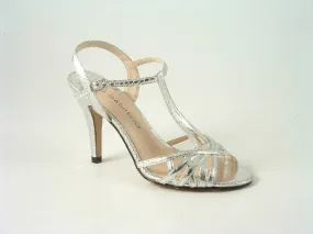 Glitz Shoes Sandal Silver Reptile Sabatiné Mid Heel