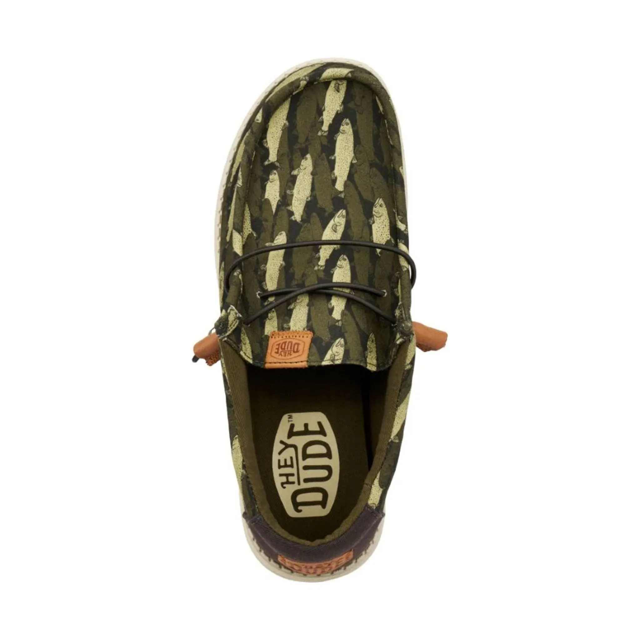 Hey Dude Men's Wally Fish Camo - Green/ Black