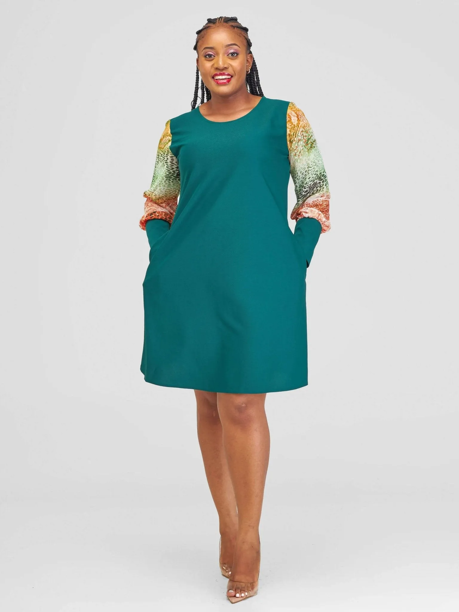 Jolly Fancy Wear Tamasha Shift Dress - Emerald