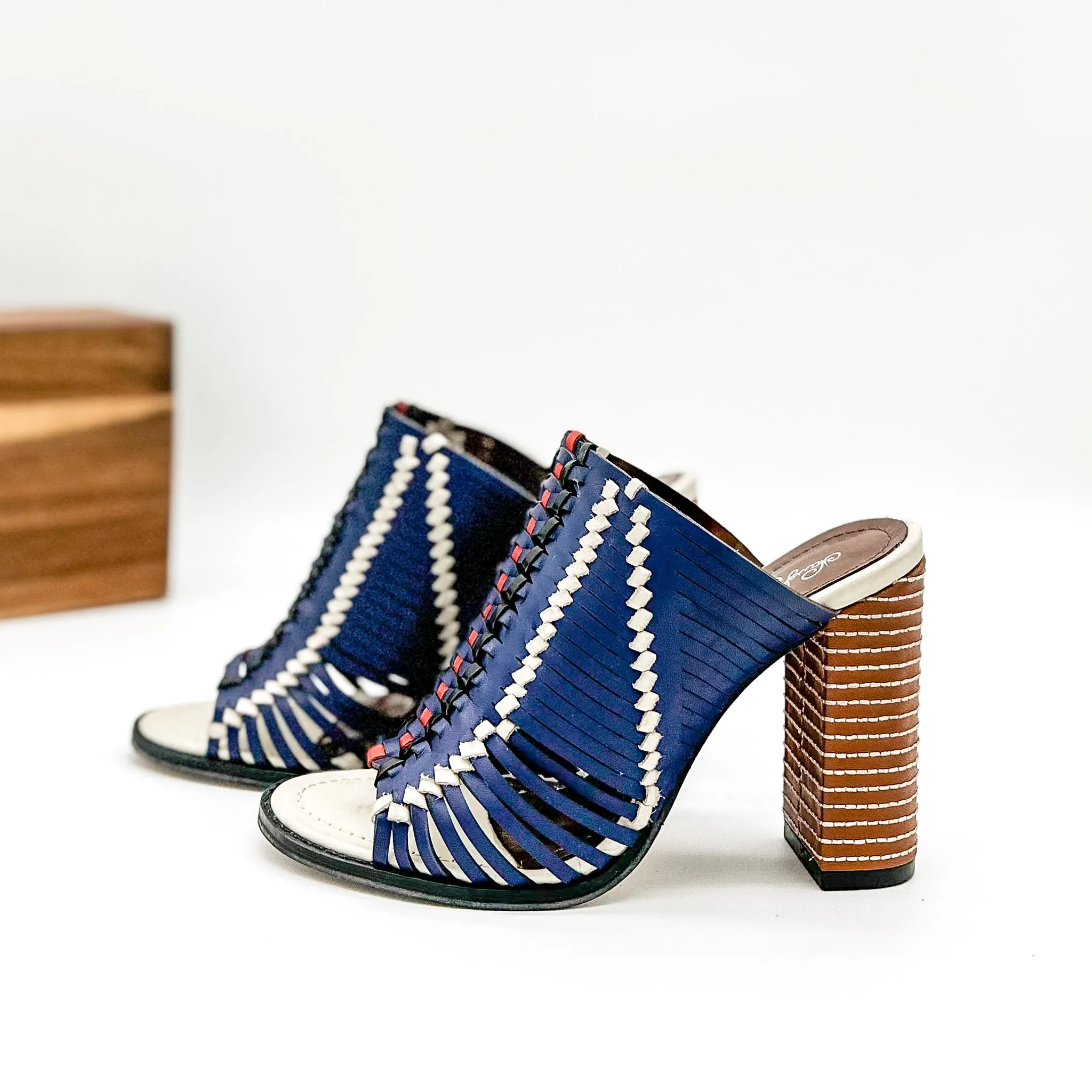 Larissa Heeled Sandal in Navy