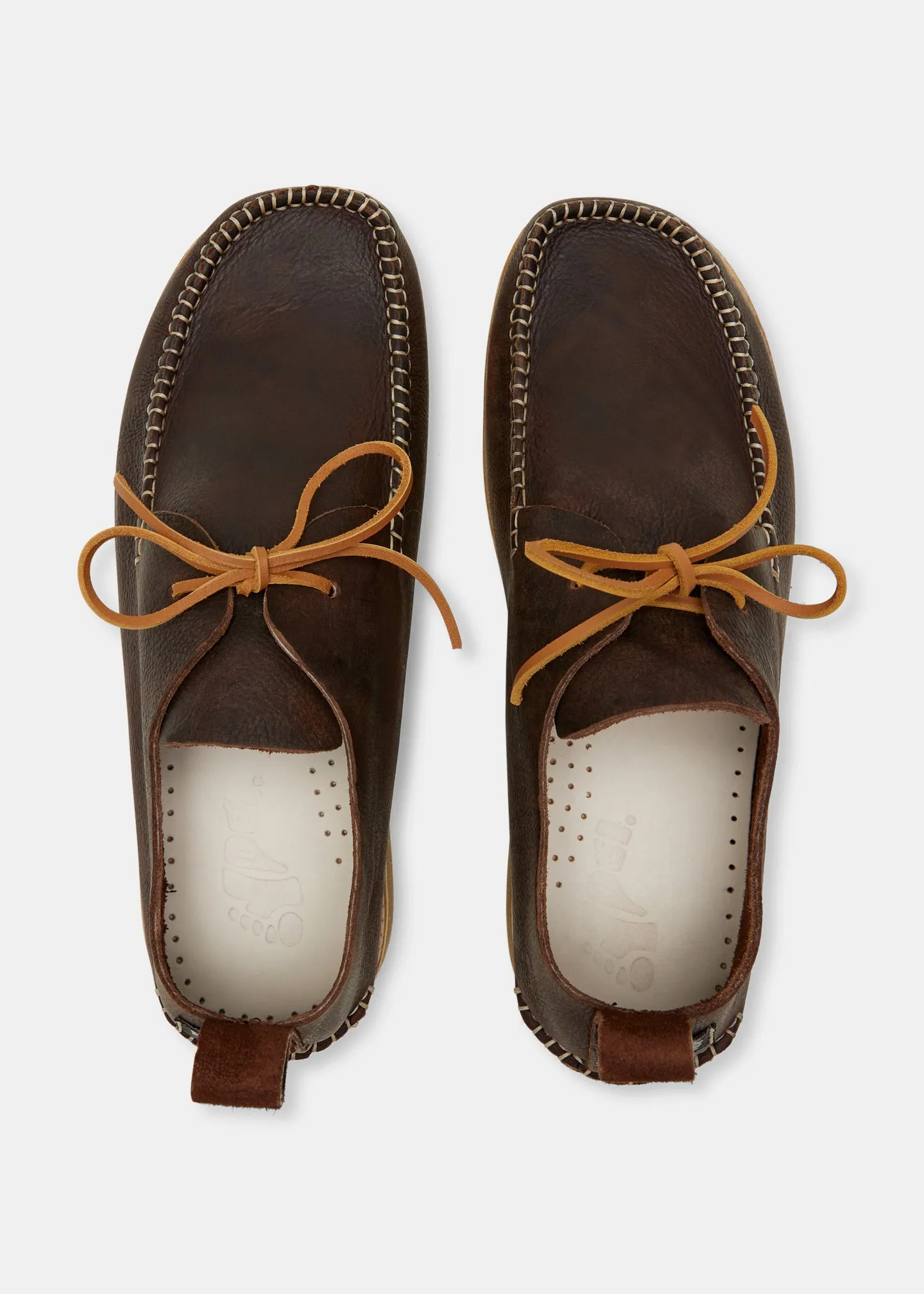 Lawson Leather Moccasin Shoe On Crepe Outsole - Dark Brown