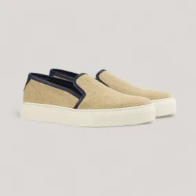 LUCE | Slip-On Sneakers - Ice Linen & Navy | Women's