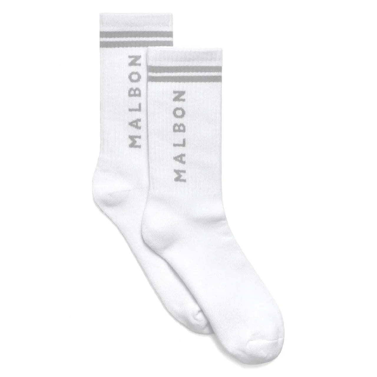 Malbon Golf Bermuda Socks - White/Grey