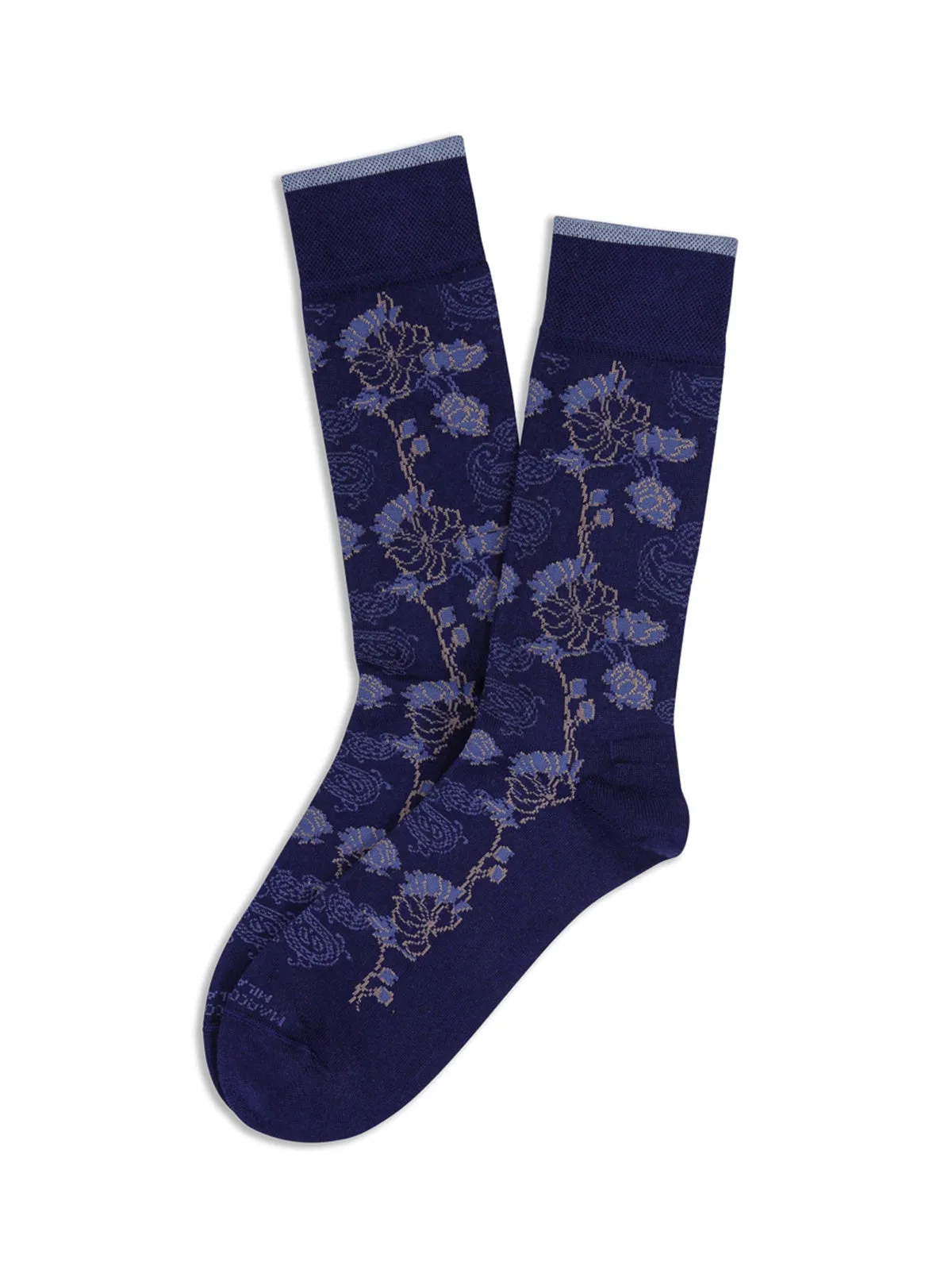 Marcoliani Mousse of Modal Royal Blue Dharam Flower Socks