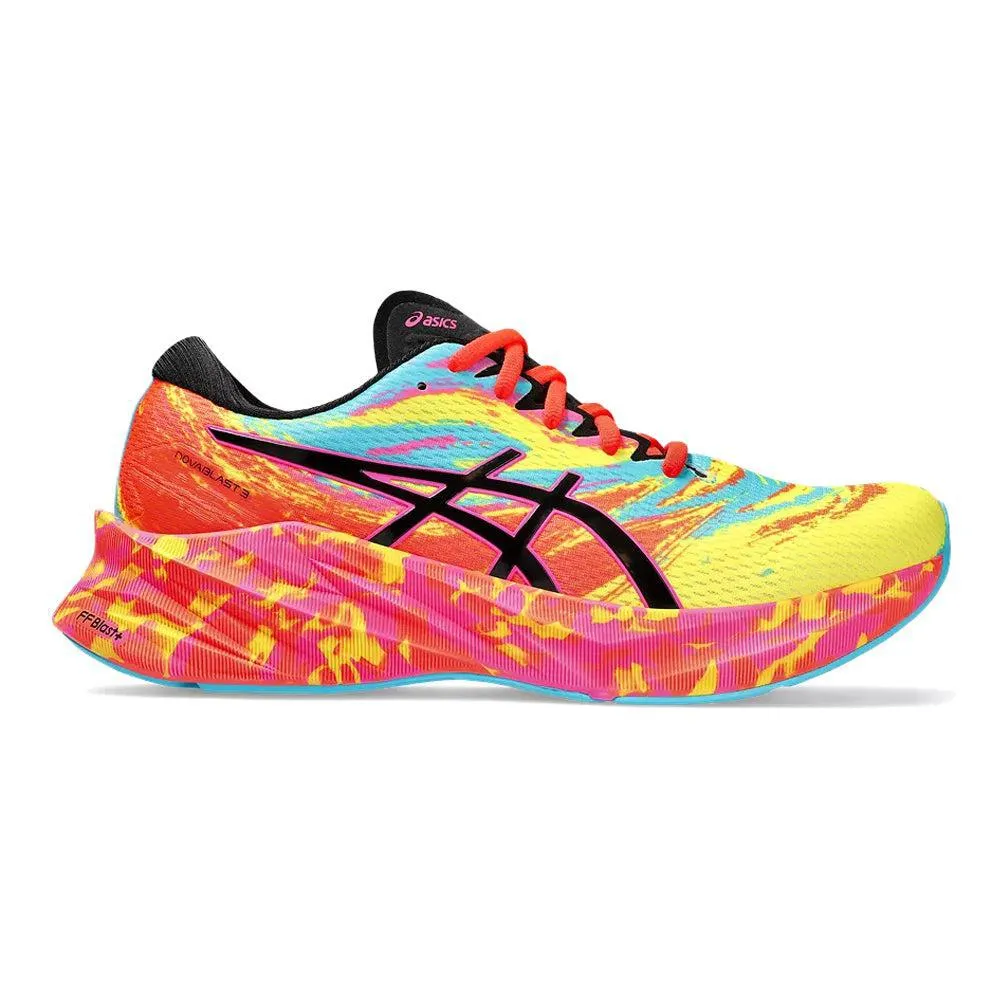 Men's Asics Novablast 3, Aquarium/Vibrant Yellow, 12 D Medium