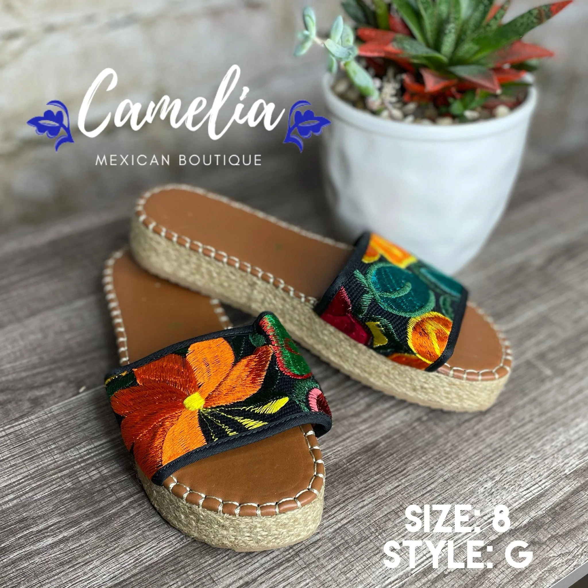 Mexican Embroidered Espadrille Sandal Zinnia