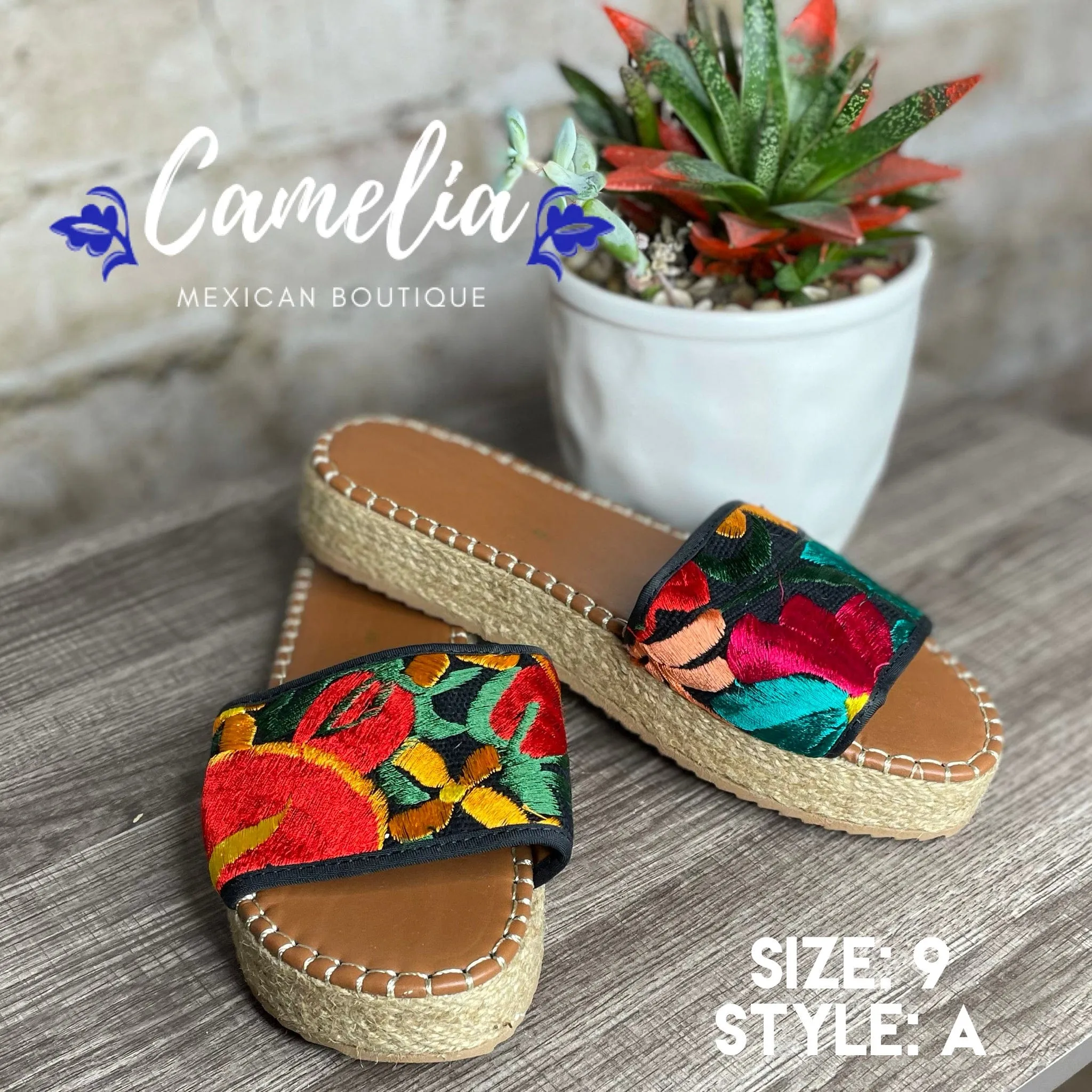 Mexican Embroidered Espadrille Sandal Zinnia