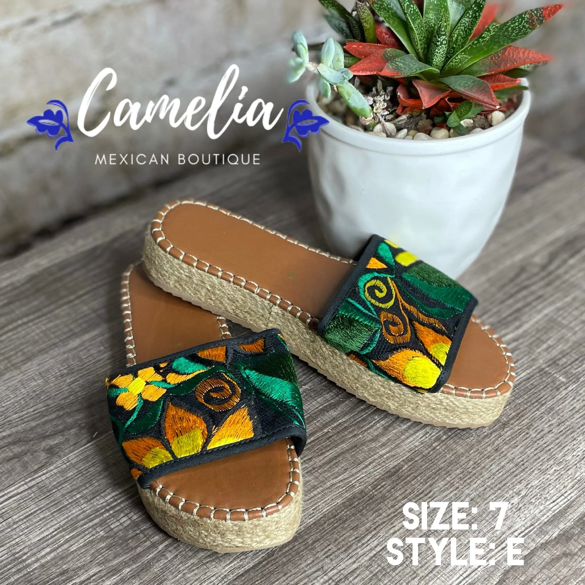 Mexican Embroidered Espadrille Sandal Zinnia