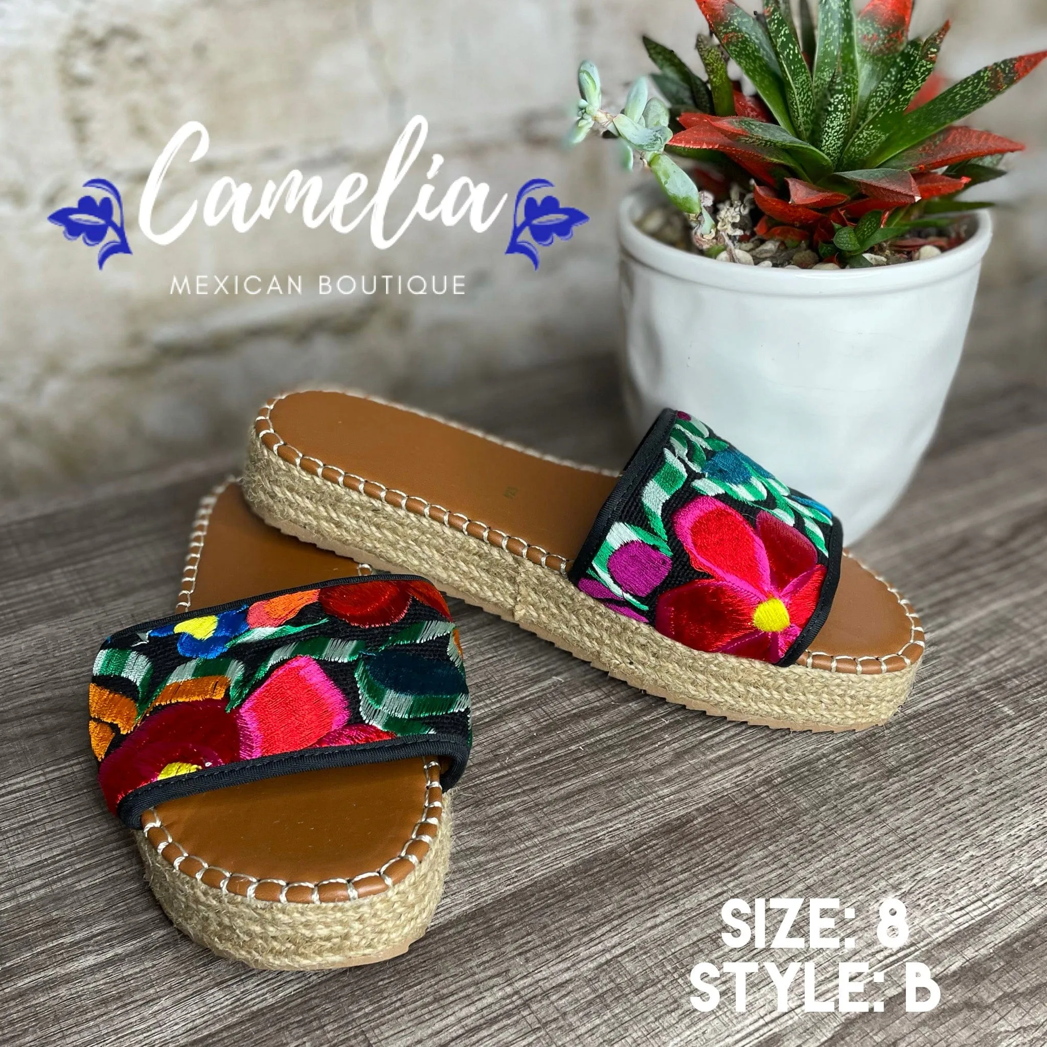 Mexican Embroidered Espadrille Sandal Zinnia