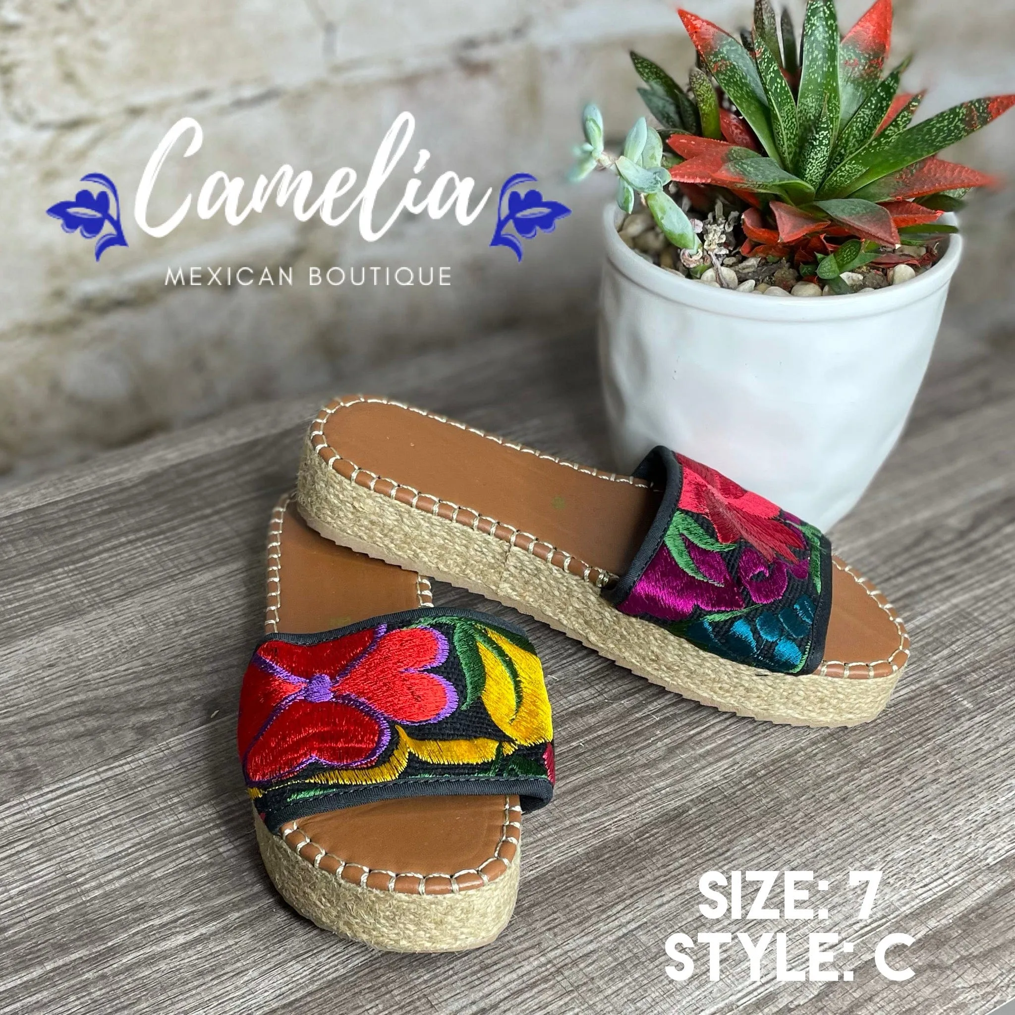 Mexican Embroidered Espadrille Sandal Zinnia