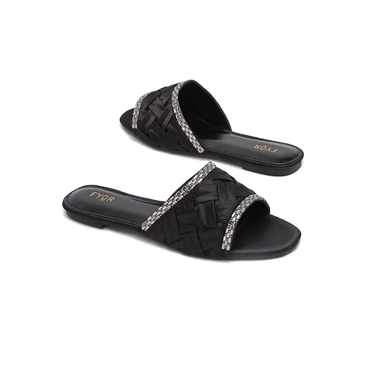 Mirror Embellished Woven Sandal MY 263