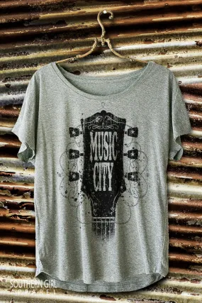 Music City Scoop Neck Dolman Top