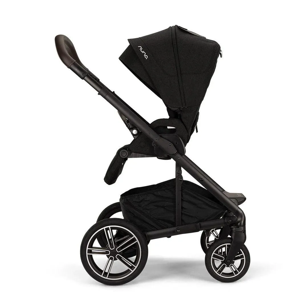 Nuna MIXX Next Pushchair & Carrycot - Caviar (Chocolate Leatherette)