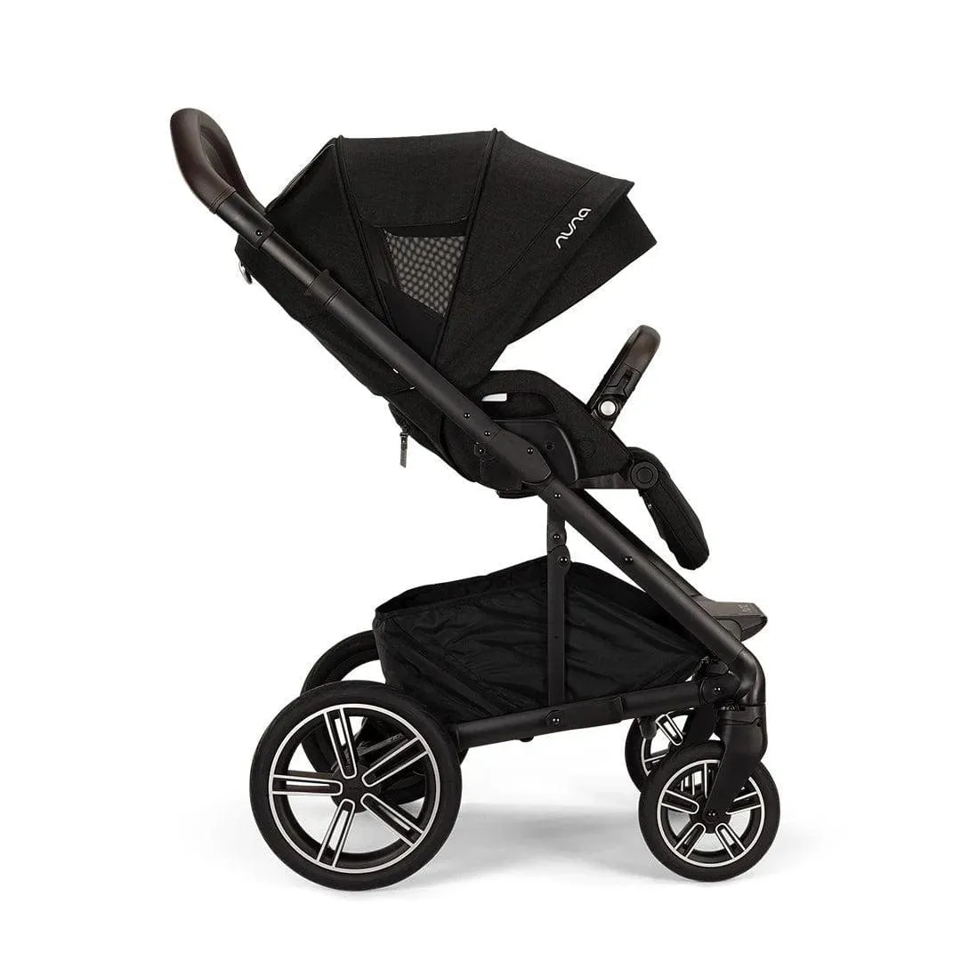 Nuna MIXX Next Pushchair & Carrycot - Caviar (Chocolate Leatherette)