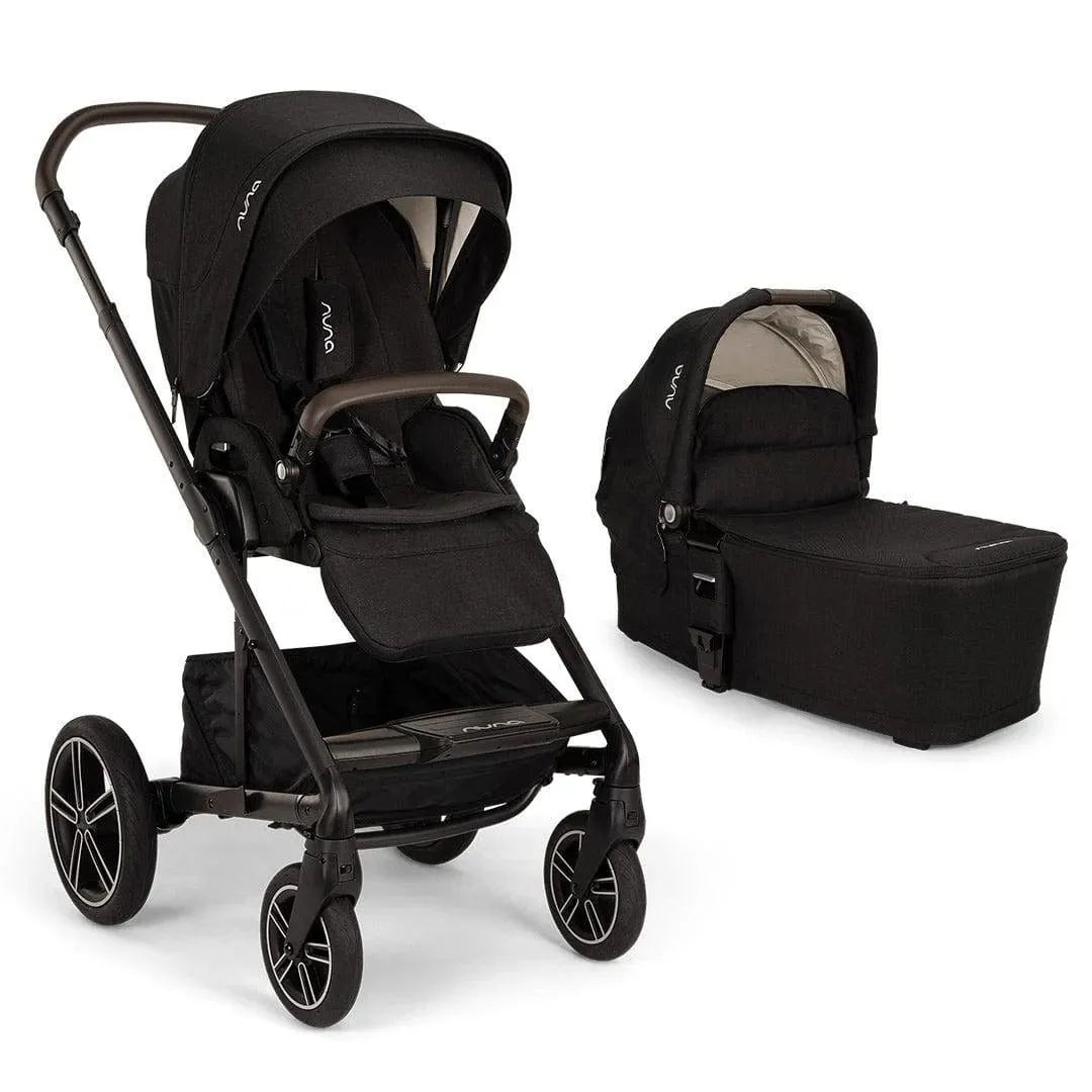 Nuna MIXX Next Pushchair & Carrycot - Caviar (Chocolate Leatherette)