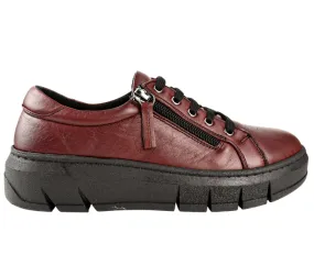 Pantofi casual, dama, ANNA VIOTTI, 912-18 bordo, piele naturala