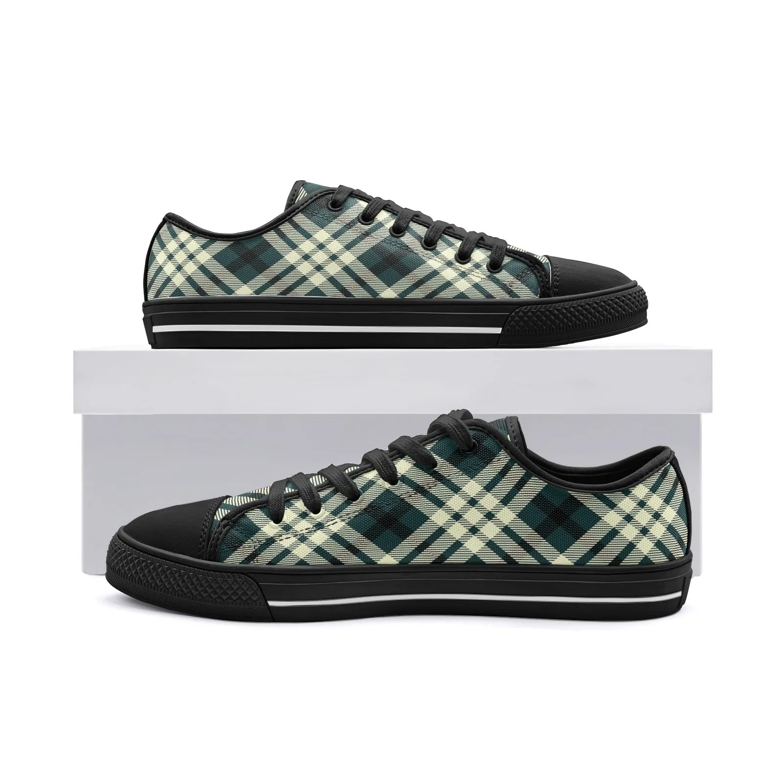 Plaid Unisex Low Top Canvas Shoes