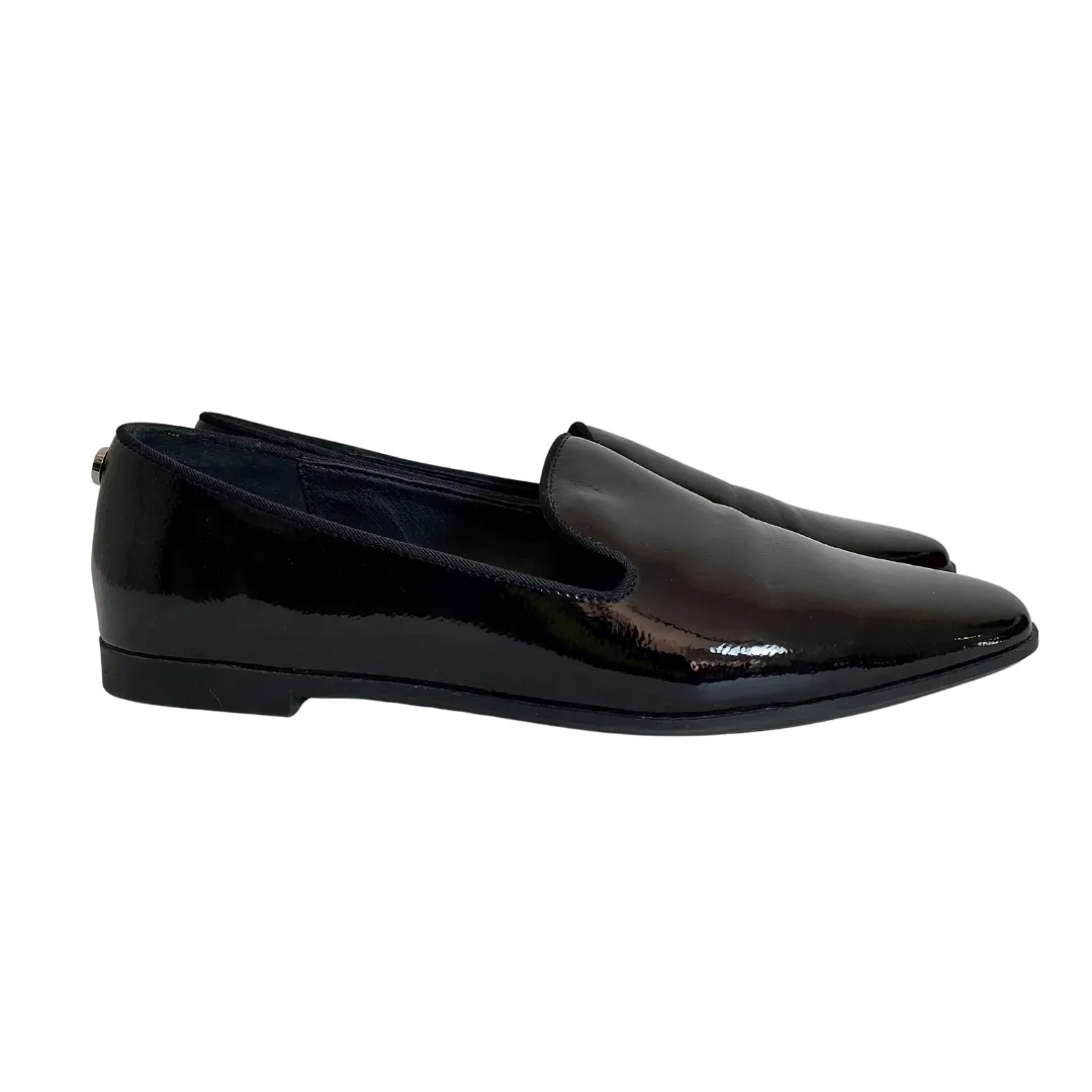 Steve Madden Black Patent Leatherette CORRAL Slip-on Shoes | Gently Used |