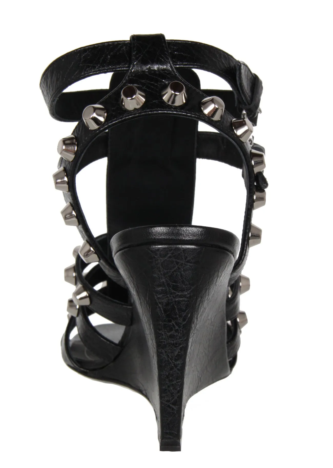 Studded Gladiator Wedge 80 G12, Black/Silver