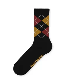 Theories Stamp Argyle Sock Black