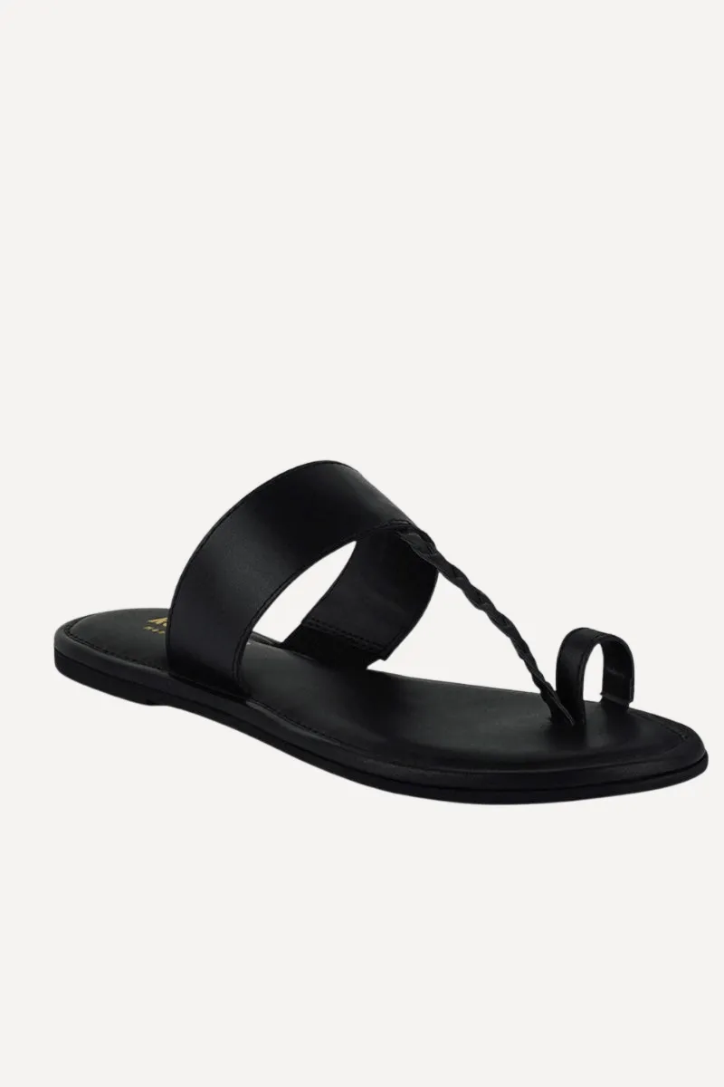 Toe Ring Braided Leather Sandals