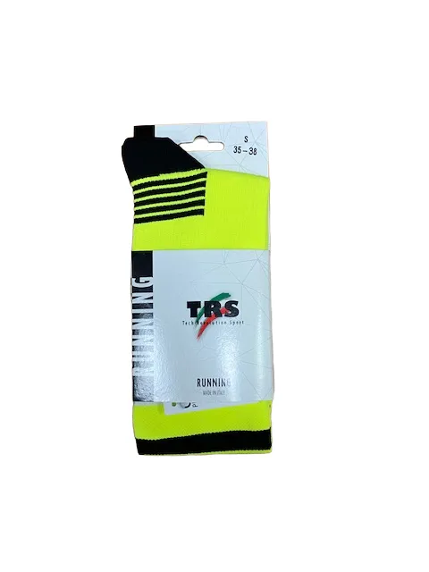 TRS technical running socks Striped Fantasy Run P591 fluorescent yellow