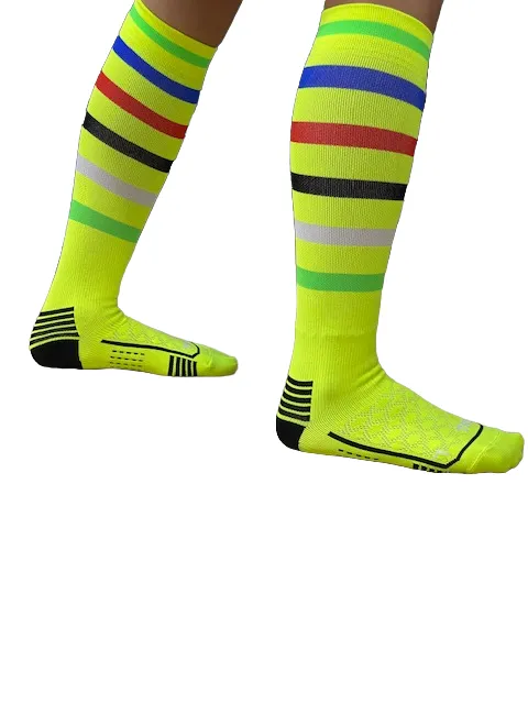 TRS technical running socks Striped Fantasy Run P591 fluorescent yellow