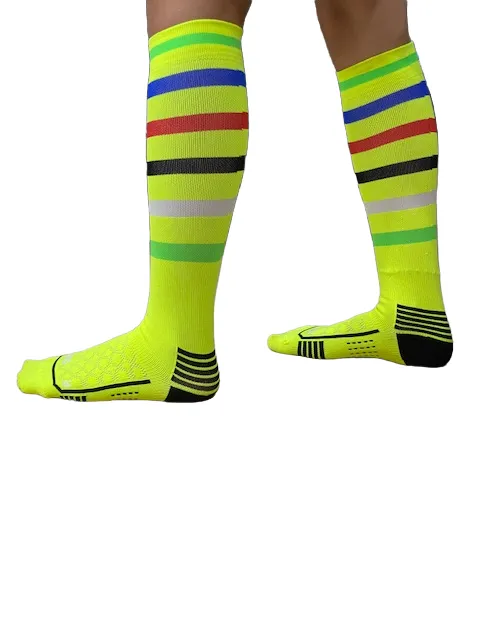 TRS technical running socks Striped Fantasy Run P591 fluorescent yellow